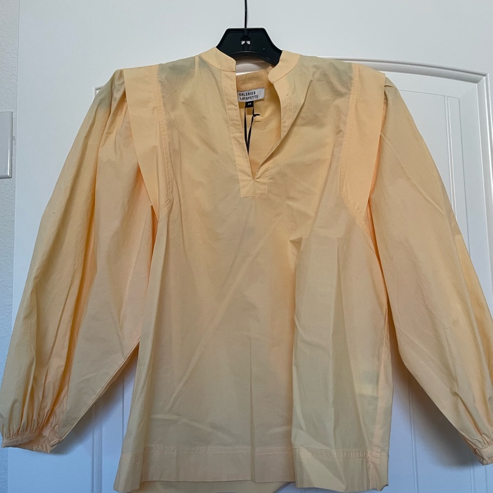 Yellow Blouse with V-Neck